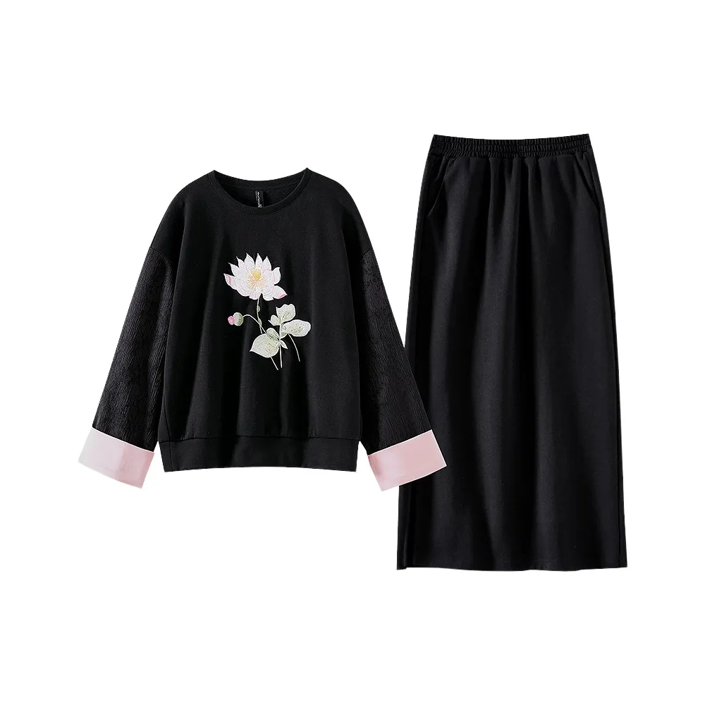 OUNIXUE Комплект с юбкой Женские Черный