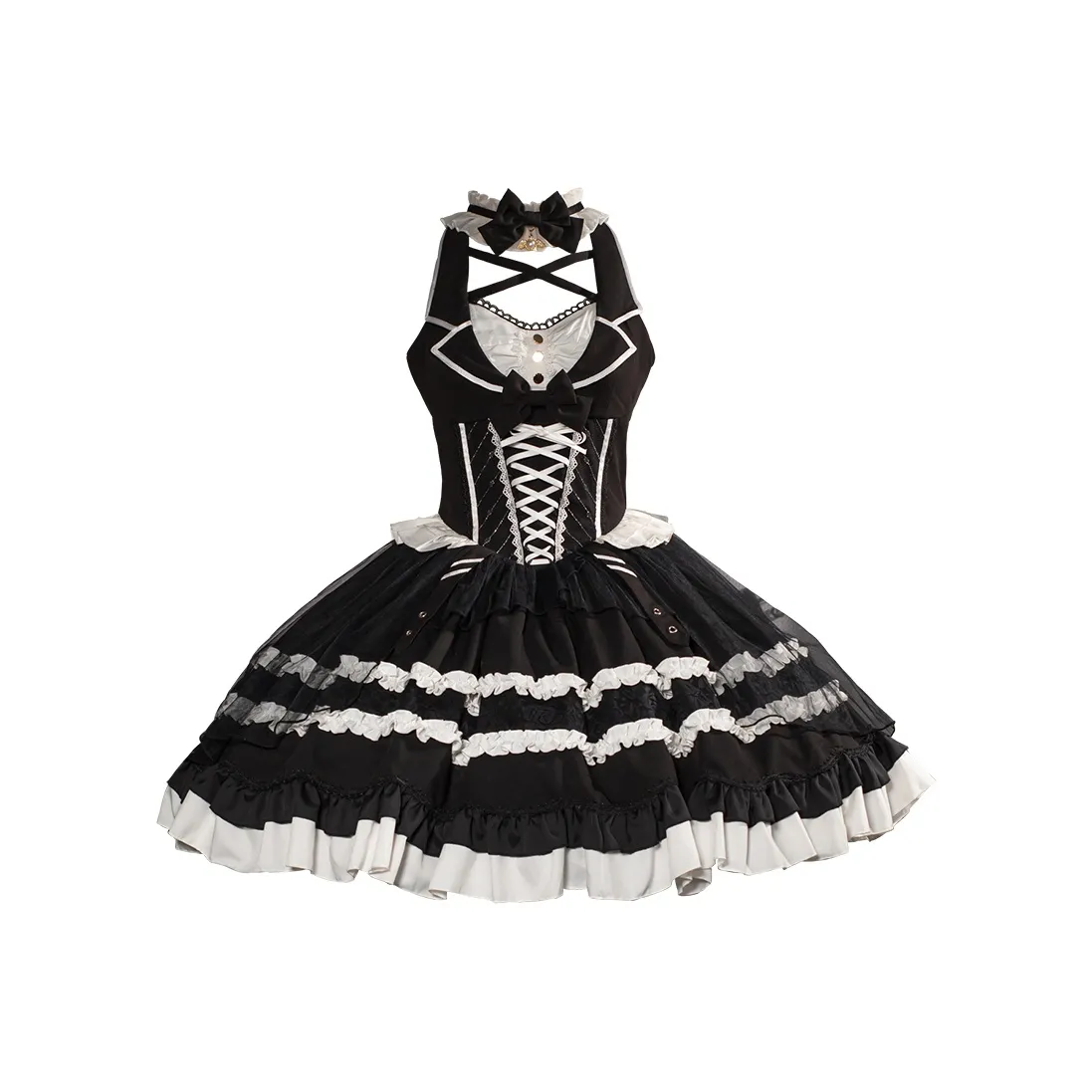 Черное женское платье в стиле лолита JSK Only