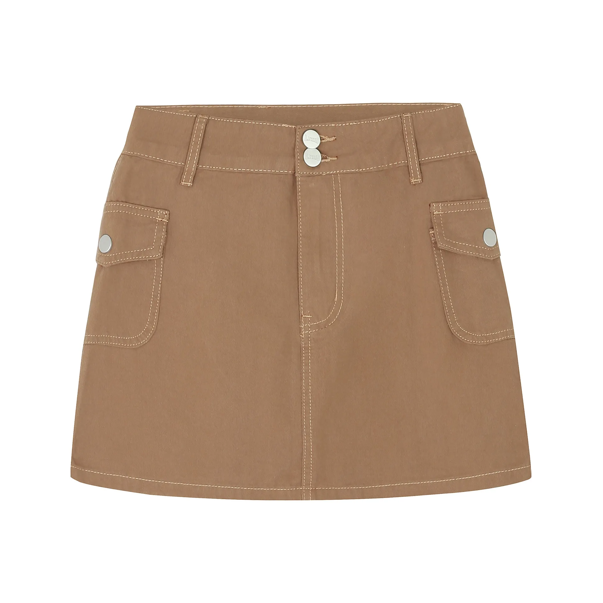 LKOD Джинсовые короткие юбки Женские Коричневый