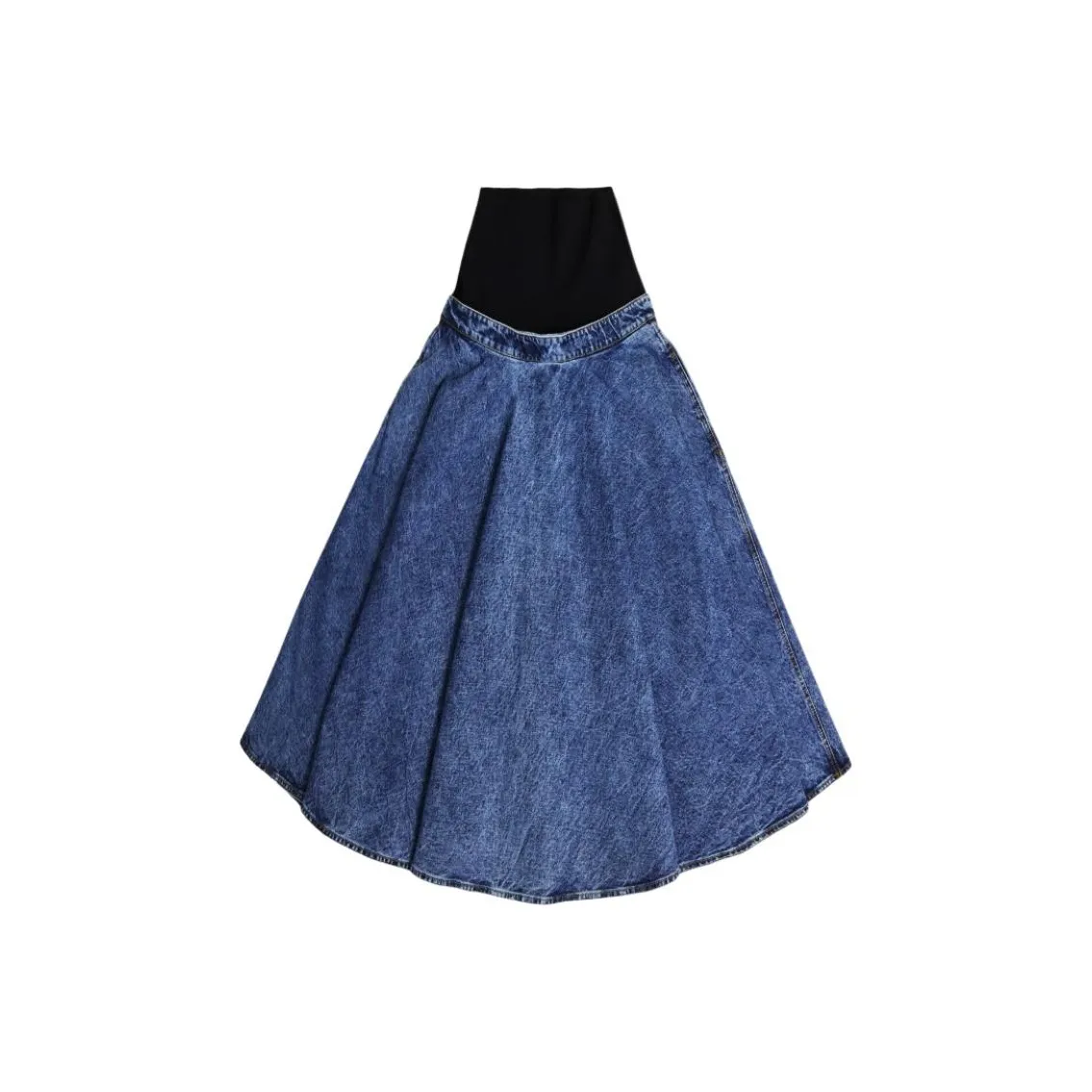Alaia Denim Panel Midi Skirt