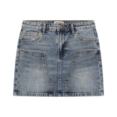 GUESS Джинсовый синий Женские Джинсовые Короткие Юбки