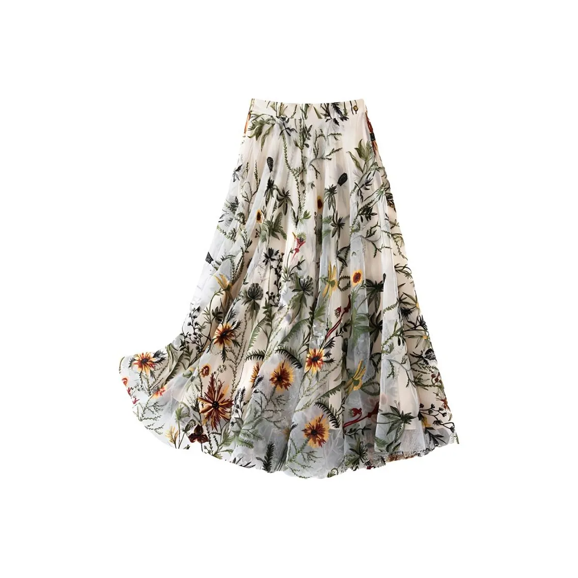 Benhou Повседневный Длинный Юбка Женские Экрю