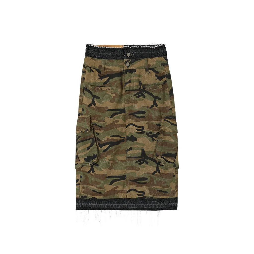 CONP SS24 Карго Юбки Короткие Женские Светлый Кофейный