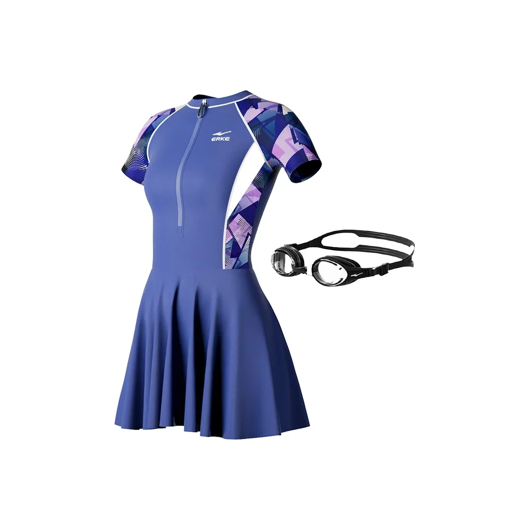 Erke One-Piece Swimsuits Women's Swimsuit+Swim Goggles