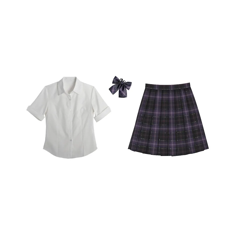 Костюм Spice Девушка Тонкий Короткий Рукав Рубашка + Юбка Loch Extreme + Галстук-бабочка Женская Униформа