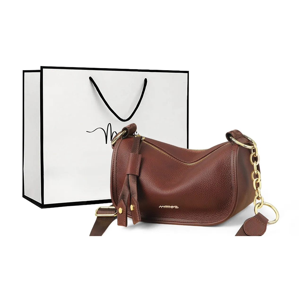 MILLIE'S Коровья кожа Подмышечный Сумка через плечо Стандартный Женский Кофе