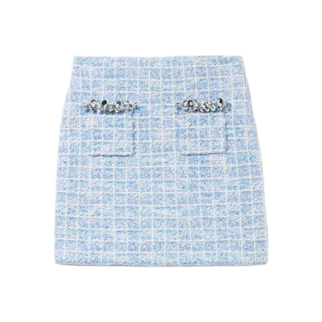 Self Портрет Повседневная Короткая Юбка Женская Синяя Смешанный Цвет