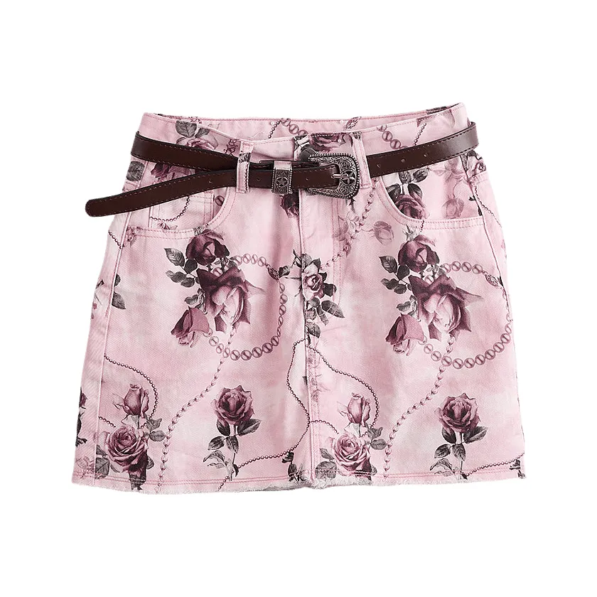 SETIROM Casual Short Skirts Women's Pink