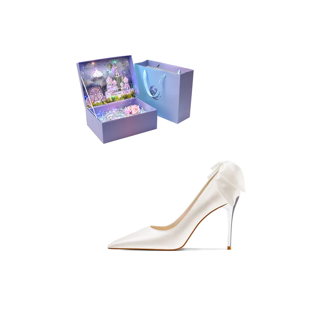 ROBINHOOD Castle Exclusive 3D Box Slim Heel High Heels Women's