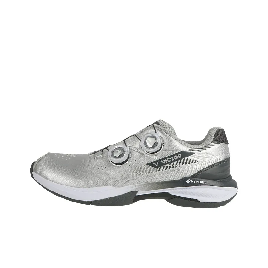 Victor Shock Absorbers Slip-Resistant Abrasion-Resistant Низкий Топ Бадминтон Обувь Unisex Ярко-Серебристый Железо-Серый