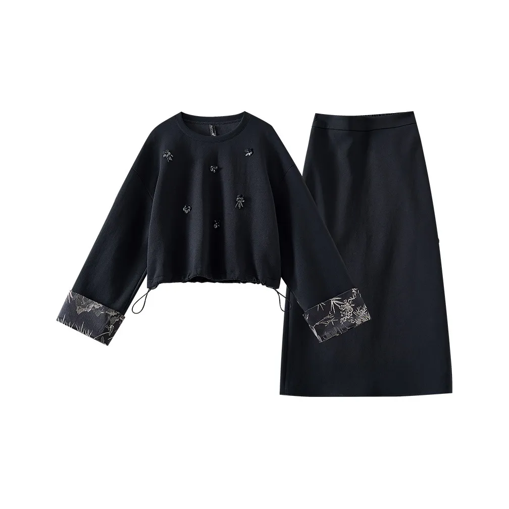 OUNIXUE Комплект с юбкой Женские Черный