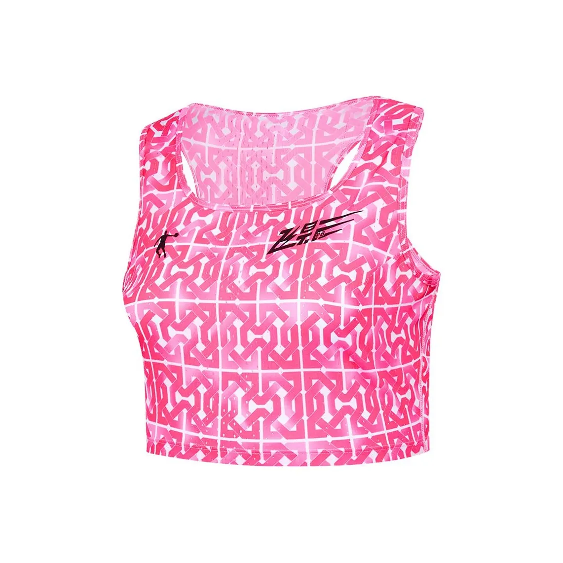 QIAODAN Бег Майка Женская Флуоресцентная Летящая Теневая Розовая С Принт