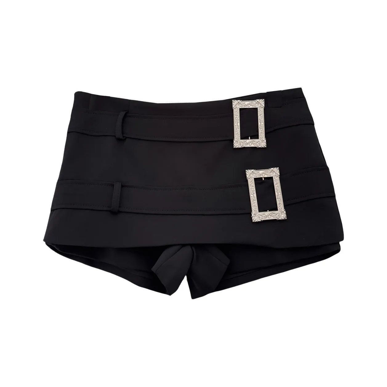 CPAURA Повседневные короткие юбки Женские Черный