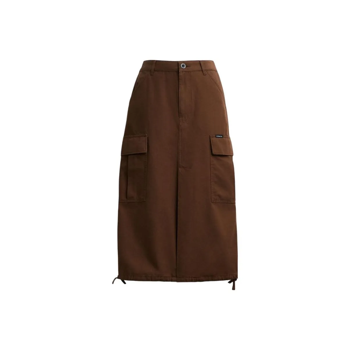 COACH SS24 Повседневная длинная юбка женская коричневого цвета