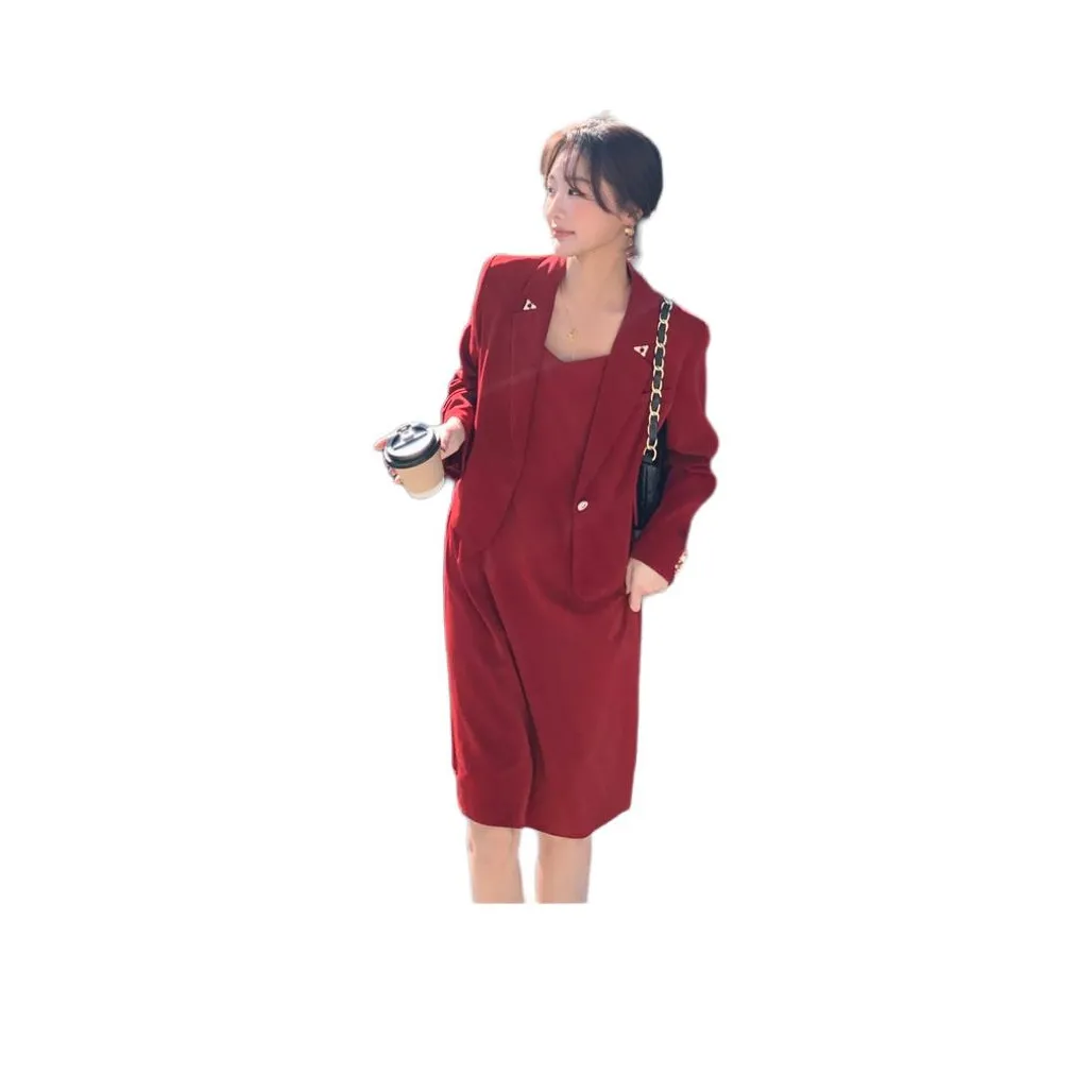 Aoaifu Комплект с юбкой Женские Оранжевый Красный