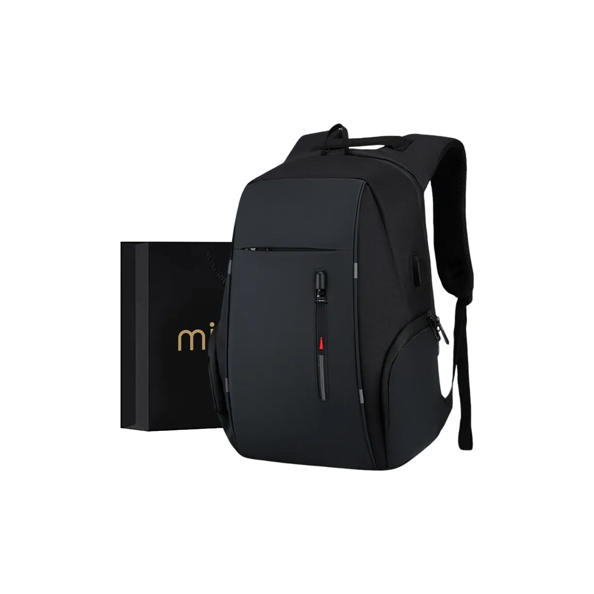 MILOOKY Water Repellent Fabric Laptop Backpack Unisex Black