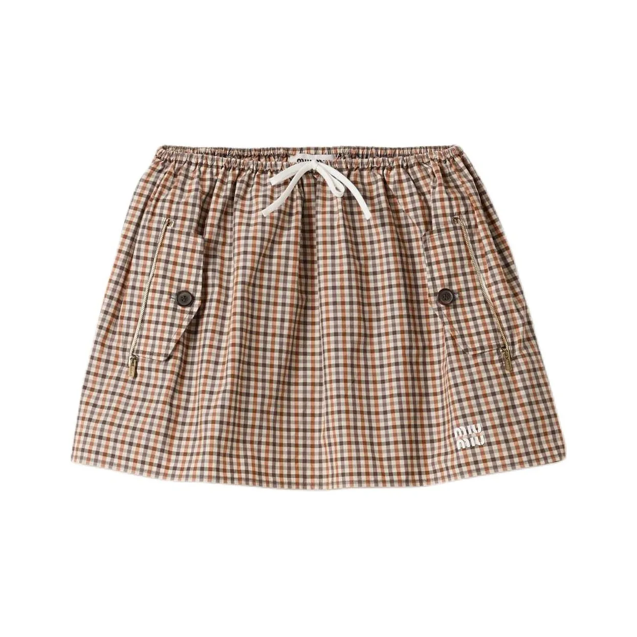 MIU MIU Gingham check Mini Skirt