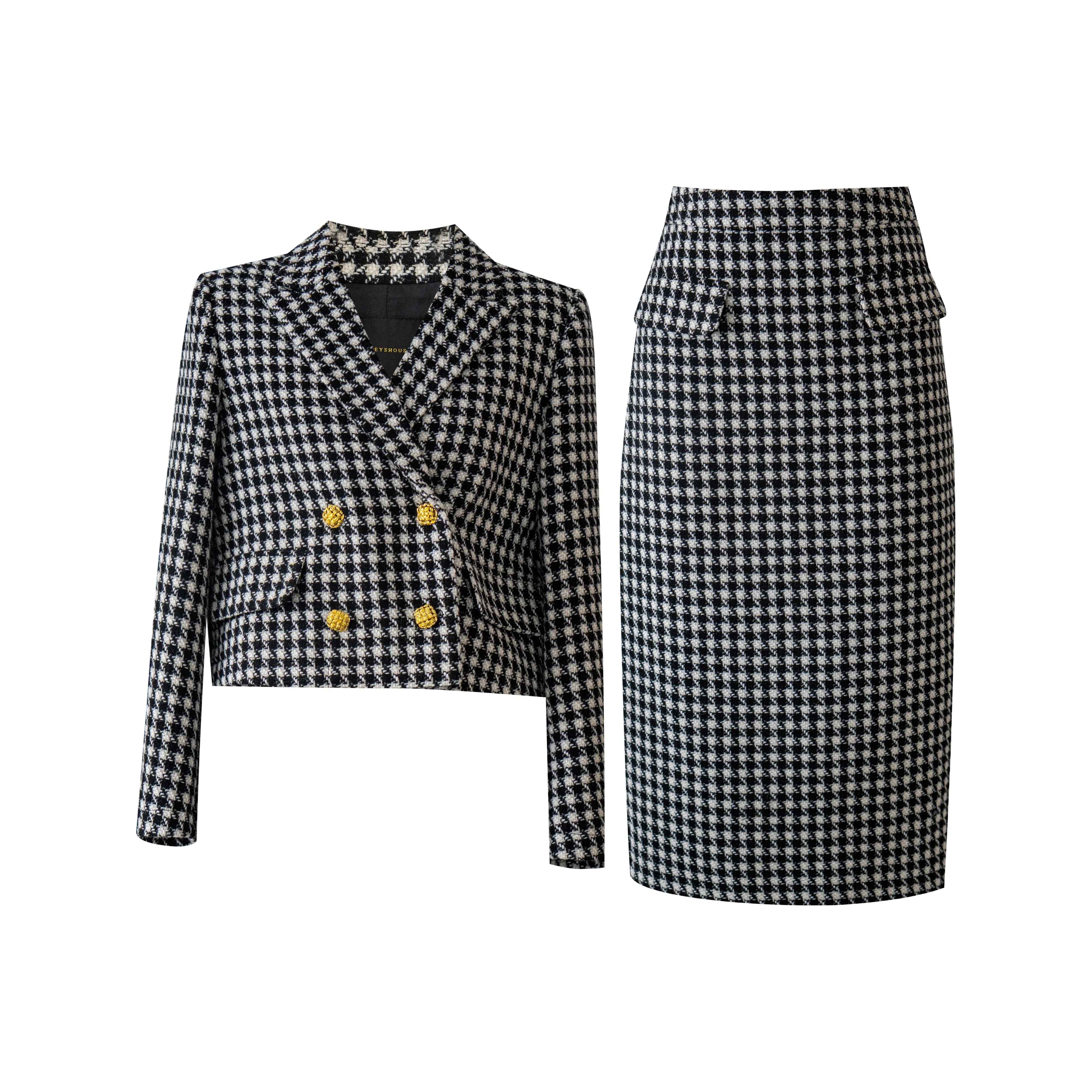 ROEYSHOUSE Комплект с юбкой Женская в узоре "гусиная лапка"