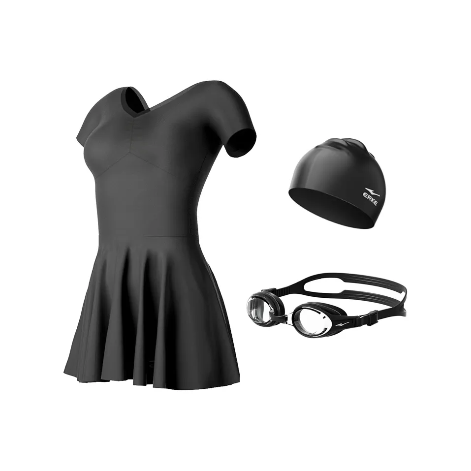 Erke Sports Life Collection Swimsuit Set Women's Black