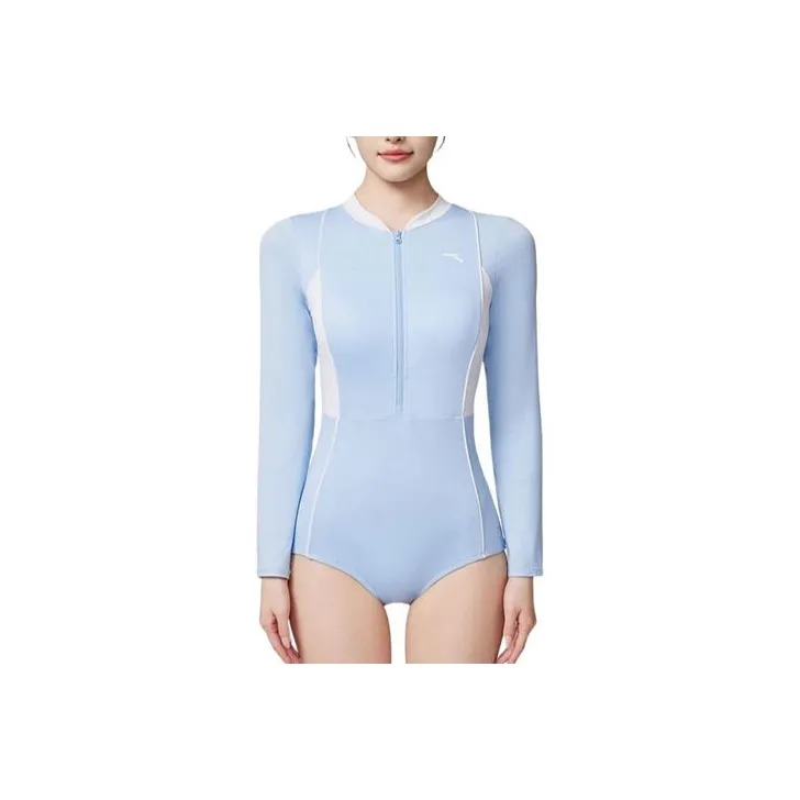 Anta One piece Swimsuit Women's Soft Blue/Pure White