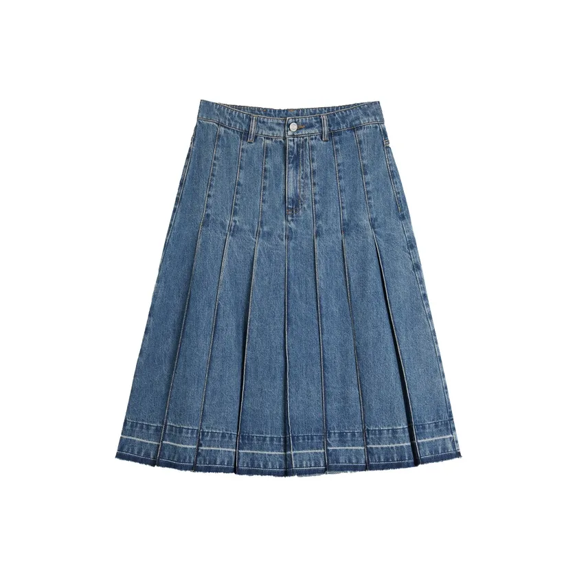 ELLE Повседневные короткие юбки Женские Джинсовый синий