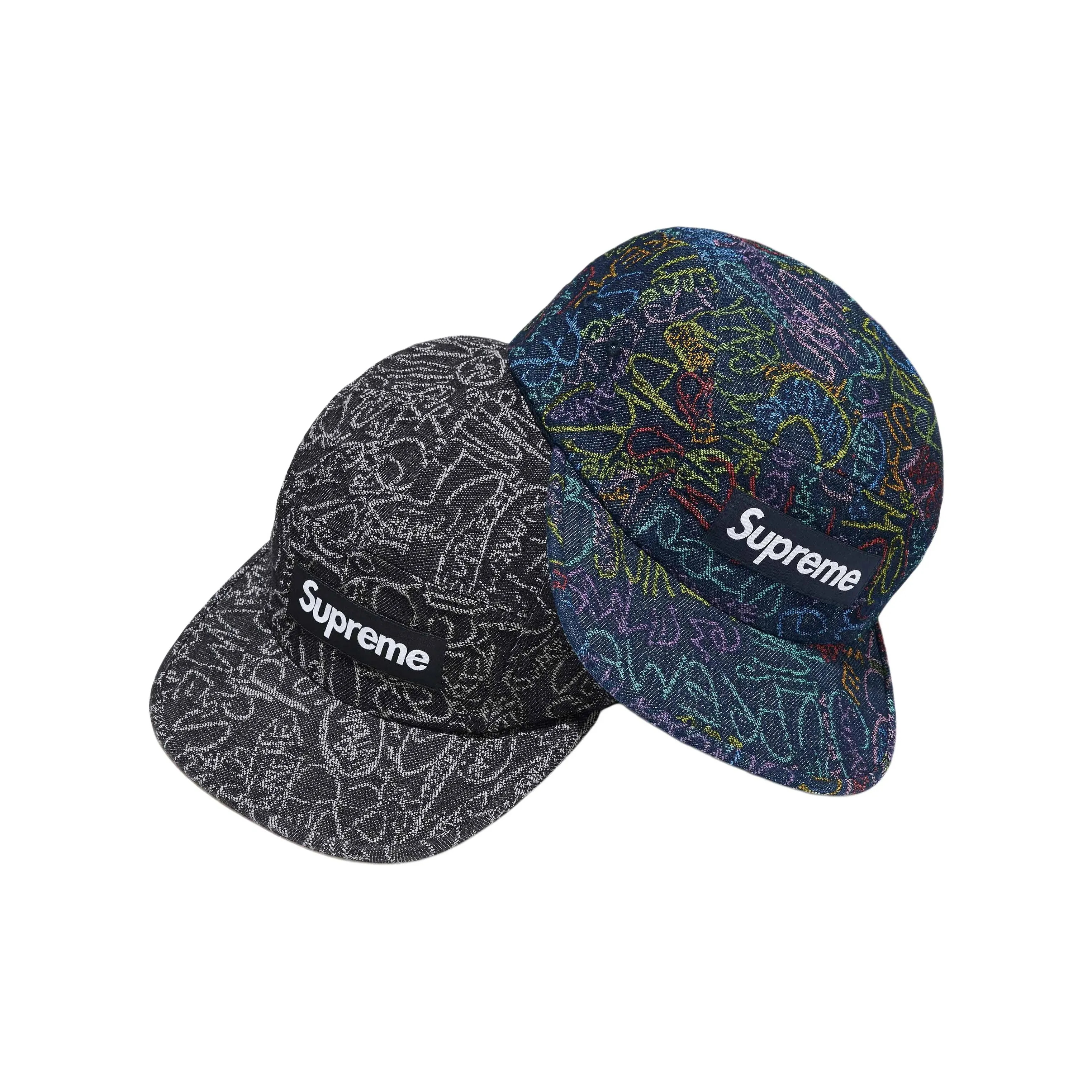 Supreme 100% хлопок Деним Кепки Унисекс Черный Синий