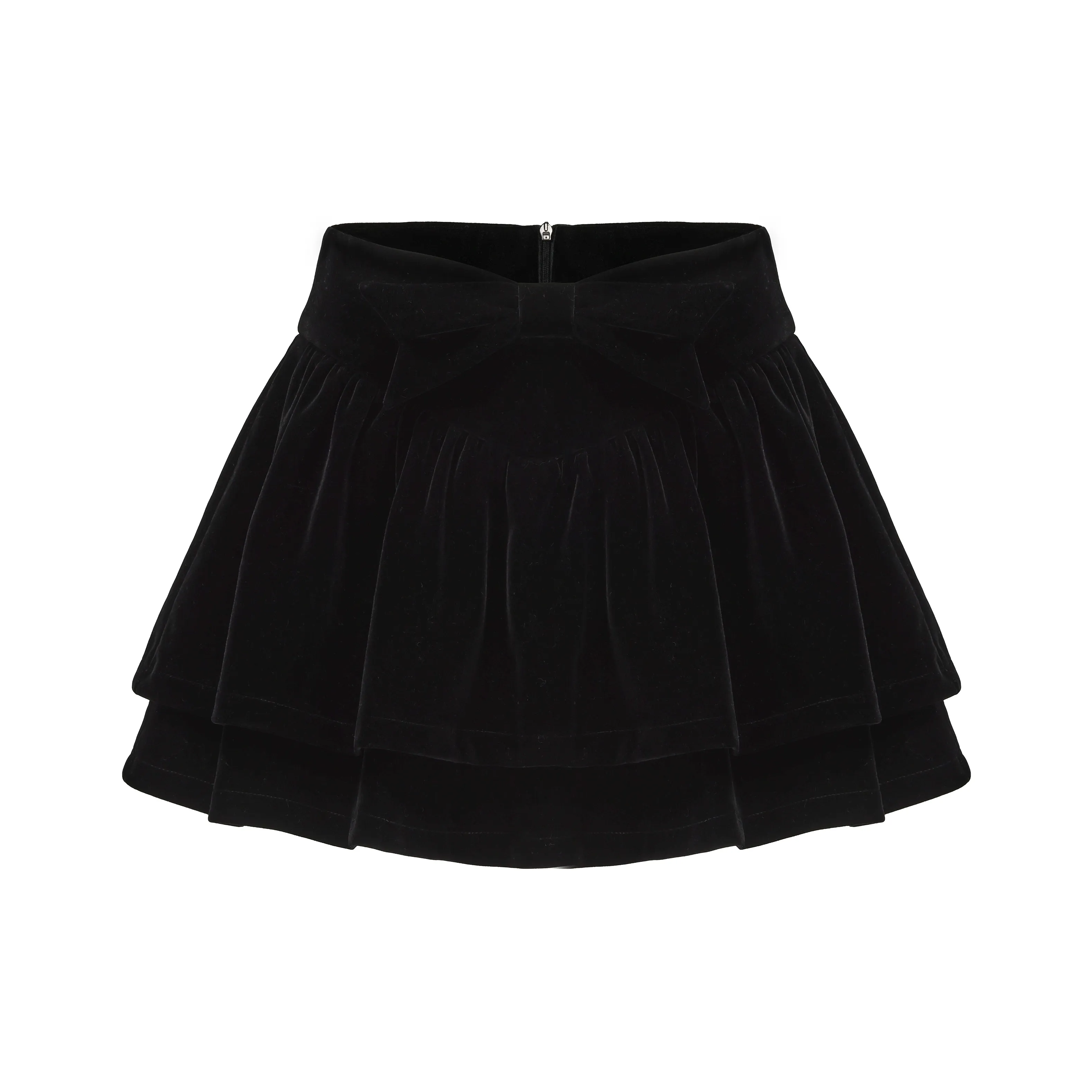 CHIWAWAMEME Casual Short Skirts Women's Velour Black