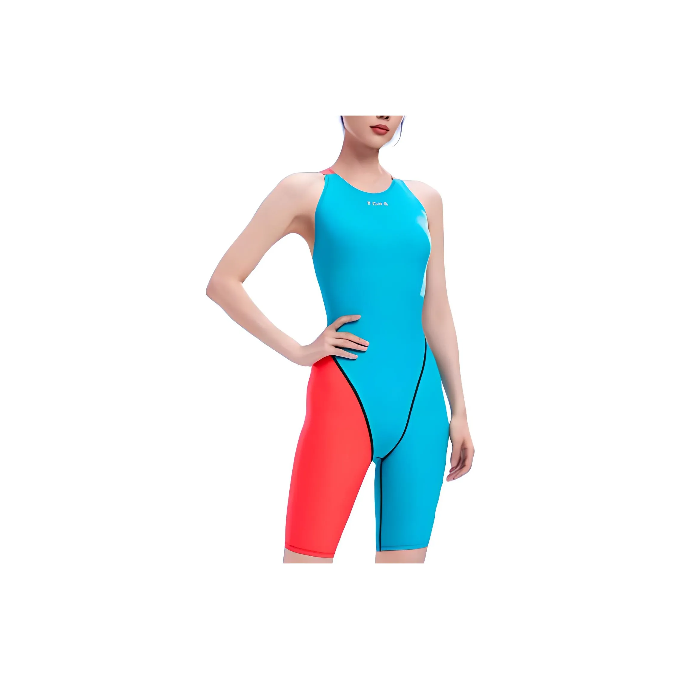 ZOKE Ван-Пис Купальник Женские Озерный зеленый с Красным Акцентом