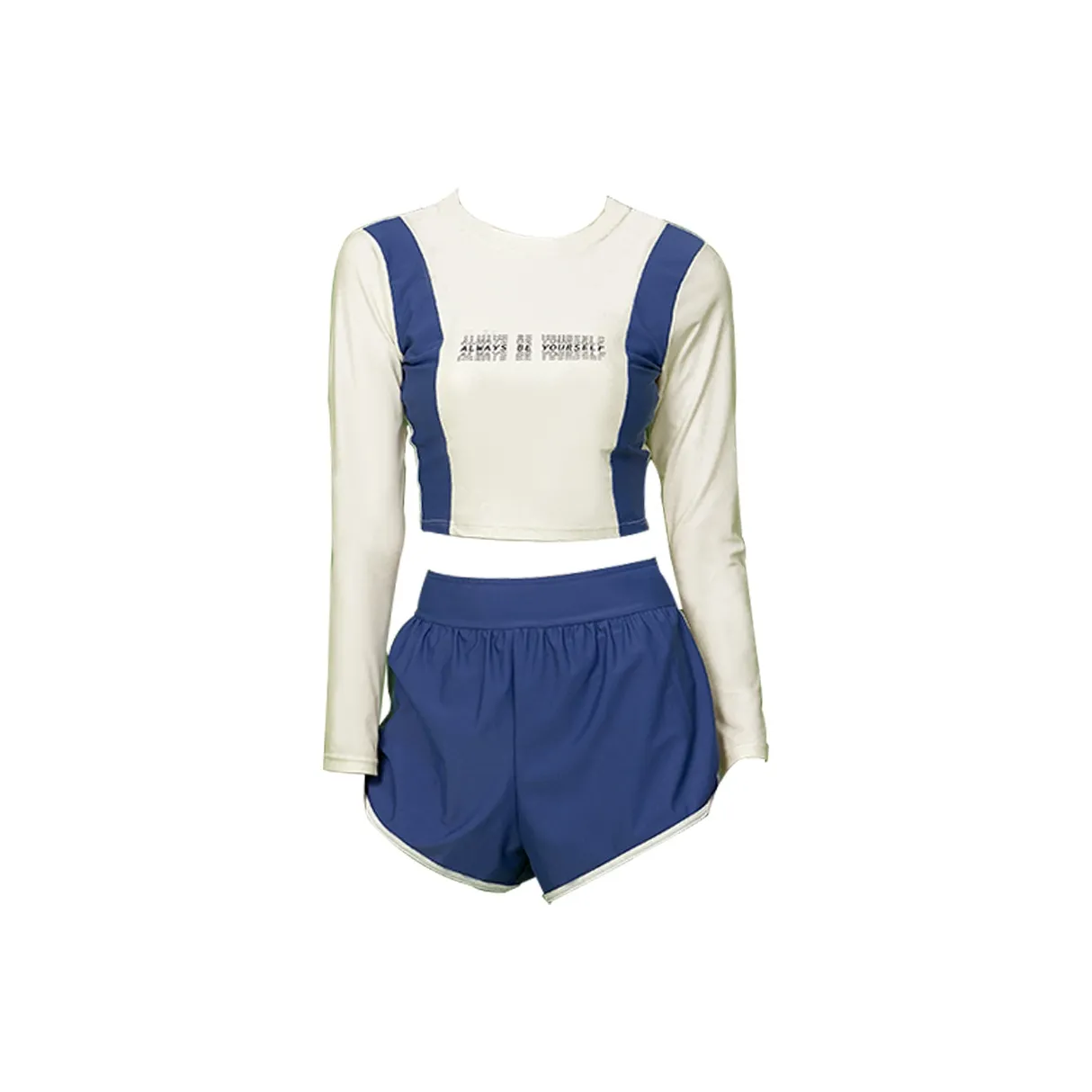 HAOZHILANG Темно-синий женский двухкомпонентный купальник