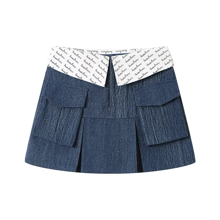 ANDREA MARTIN Cargo Short Skirts Women's Blue White
