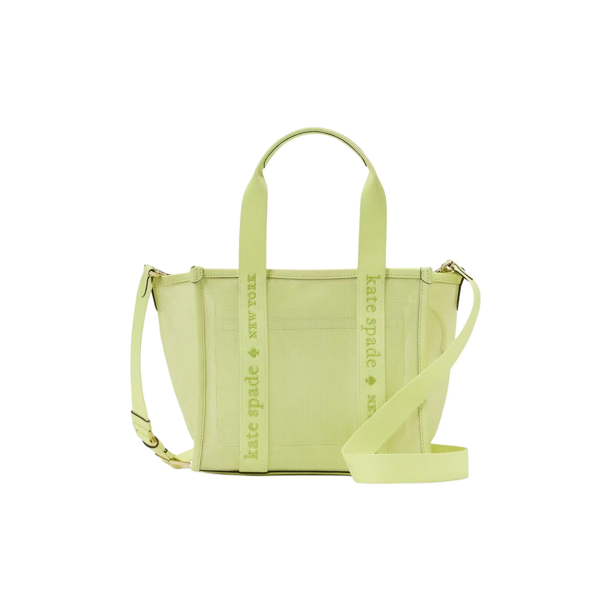 Kate Spade Mesh Fabric Tote Bag, Shopping Bag, Shoulder Bag, Crossbody Bag, Handbag Trumpets Women's Green