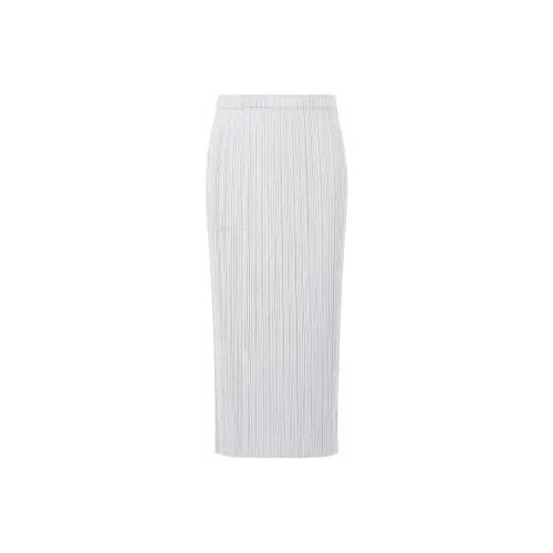 ISSEY MIYAKE Светло-серый Женские Повседневные Длинные Юбки