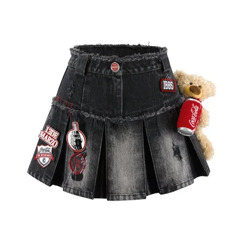 13 DEMARZO Coca Cola Collaboration Collection Черная Женская Джинсовая Короткая Юбка
