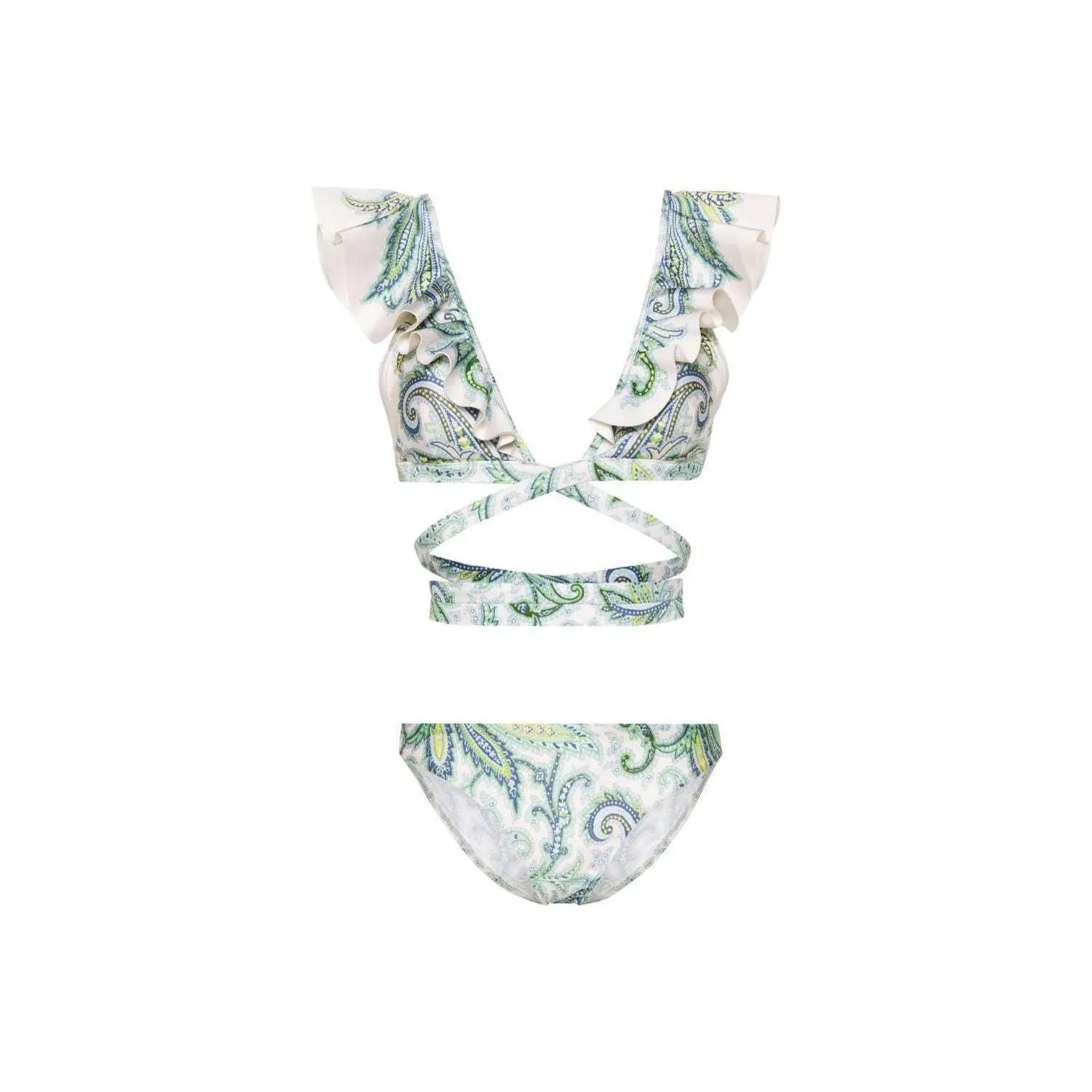 Zimmermann Ottie Ruffled Wrap Bikini