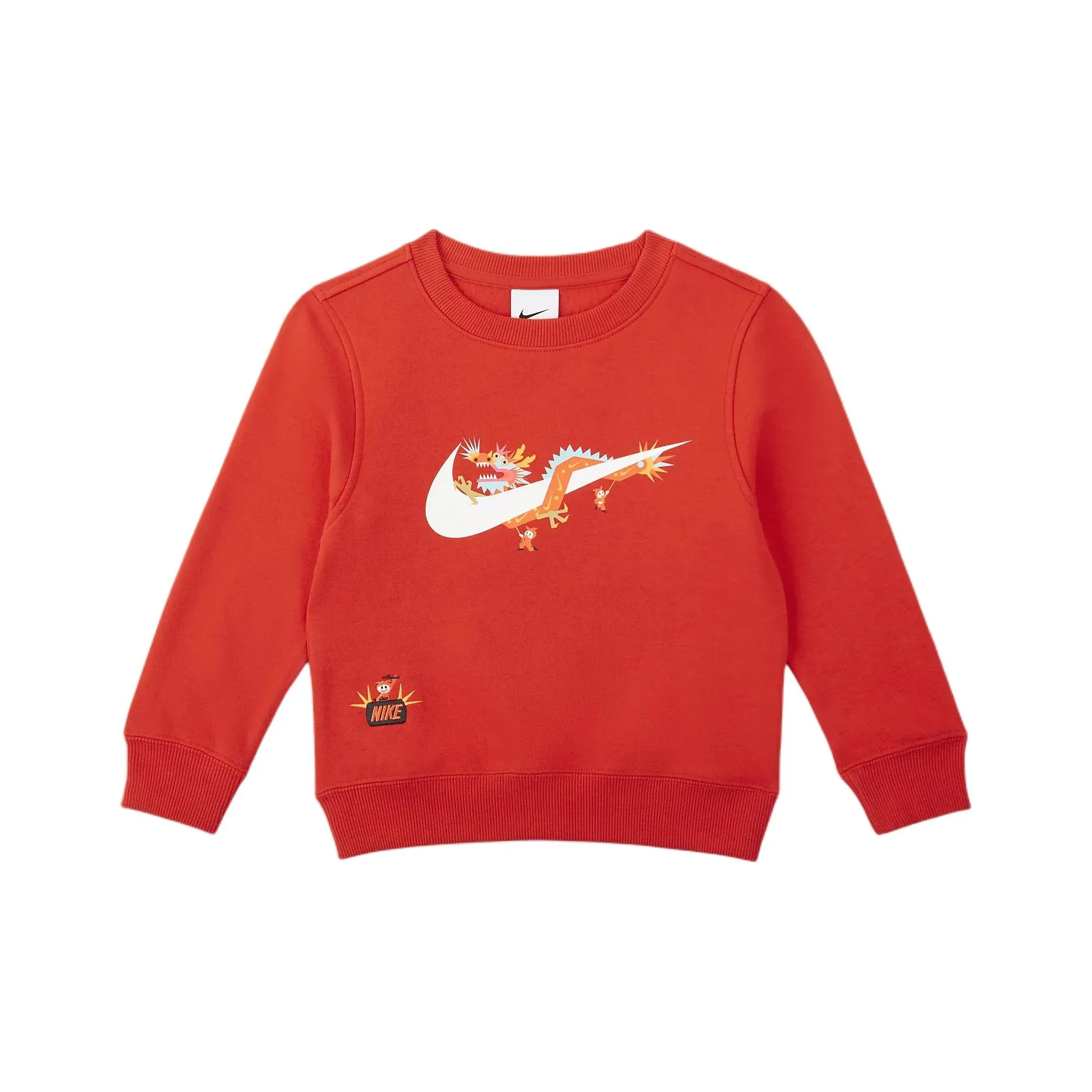 nike Свитшот Dragon New Year's Collection FW23 Sportswear Club Флис Красный Infant And Toddler