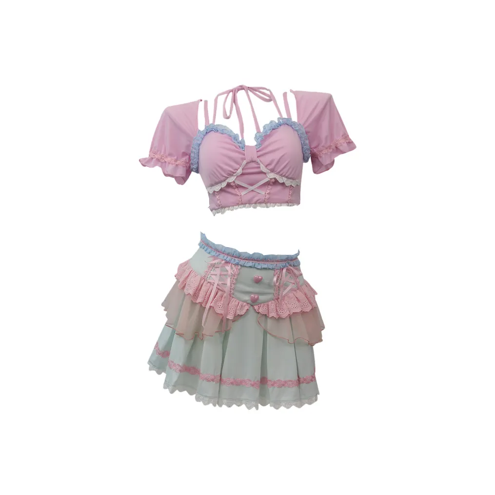 Leopard Kitten Купальник Комплект Женский Хлопок Конфетный