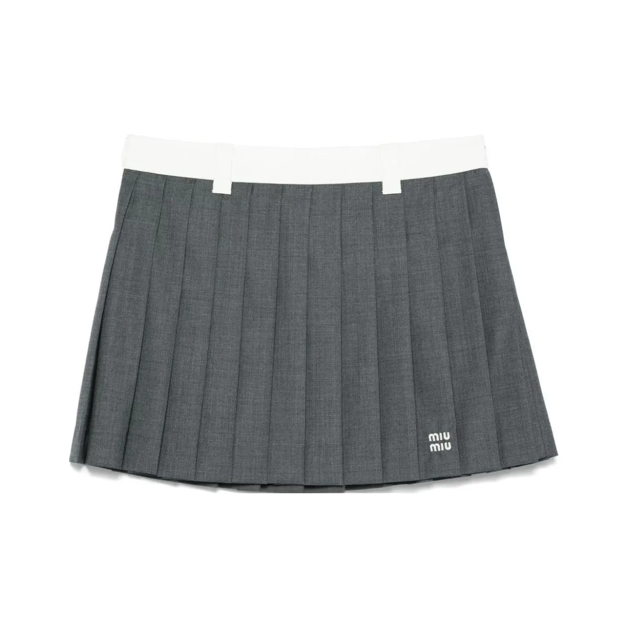 MIU MIU Pleated Mini Skirt Grey