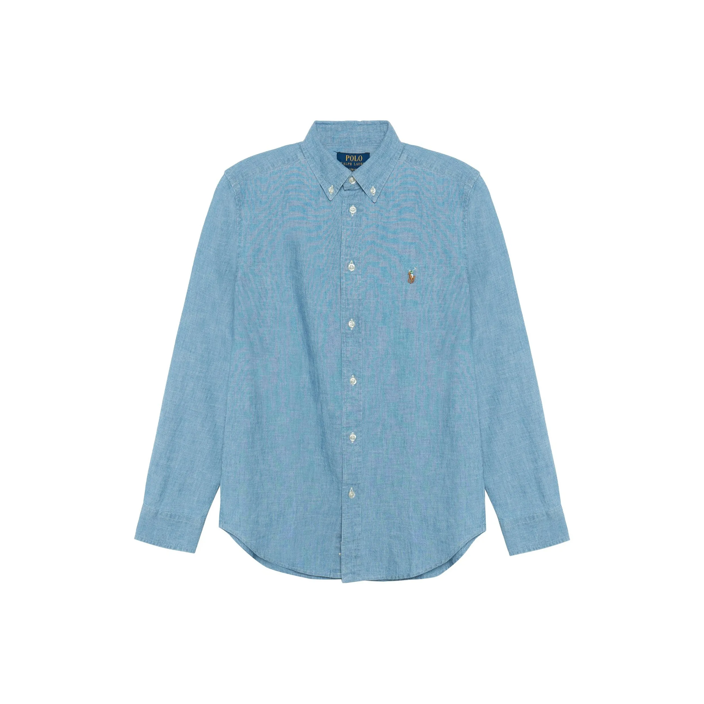 Polo Ralph Lauren SS23 Однотонная рубашка Весна Лето и ОСЕНЬ Детский Синий