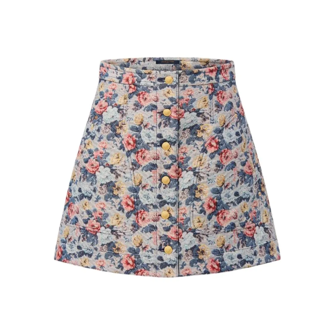 Lv Floral Jacquard A Line Skirt
