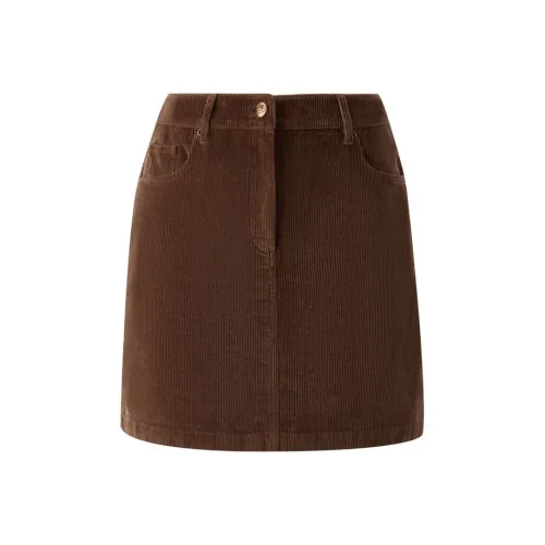 E.land Коричневый 85Brown Женские Повседневные Короткие Юбки