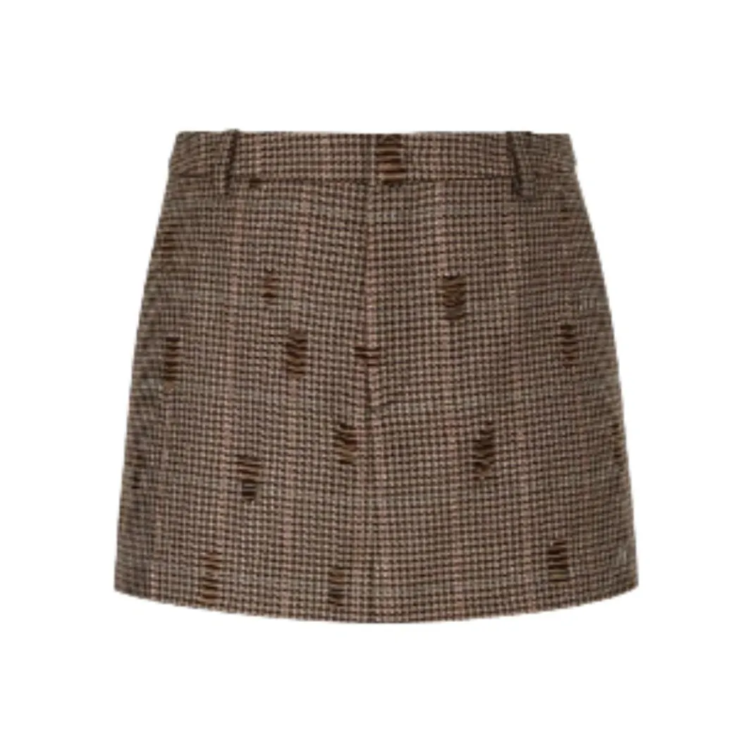 ZHIZHI Повседневные короткие юбки Женские Какао CAMEL