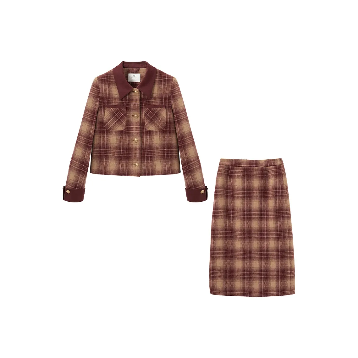 XIANGYING Комплект с юбкой Женские Темно-красный