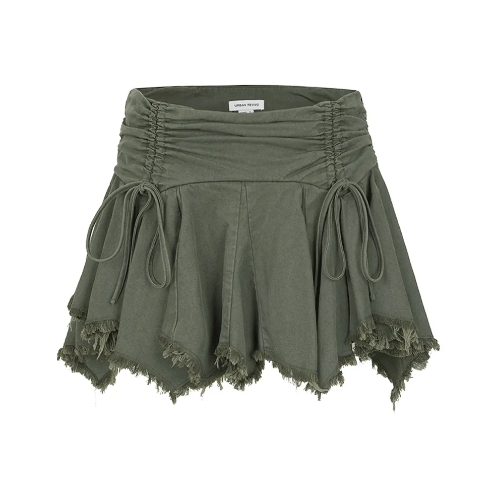 UR Boho Style Casual Short Skirts Women's Olive Green