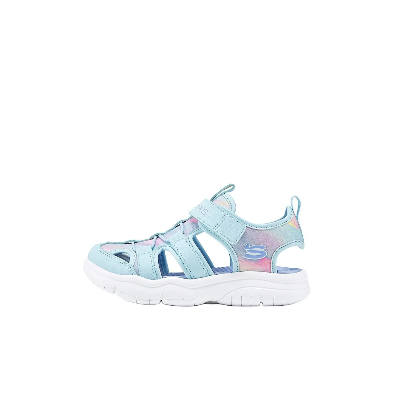 Skechers Kids SKECHERS GIRLS Противоскользящие Устойчивые к истиранию Низкий Топ Детские Сандалии Светло-Синий Многоцветный Детский