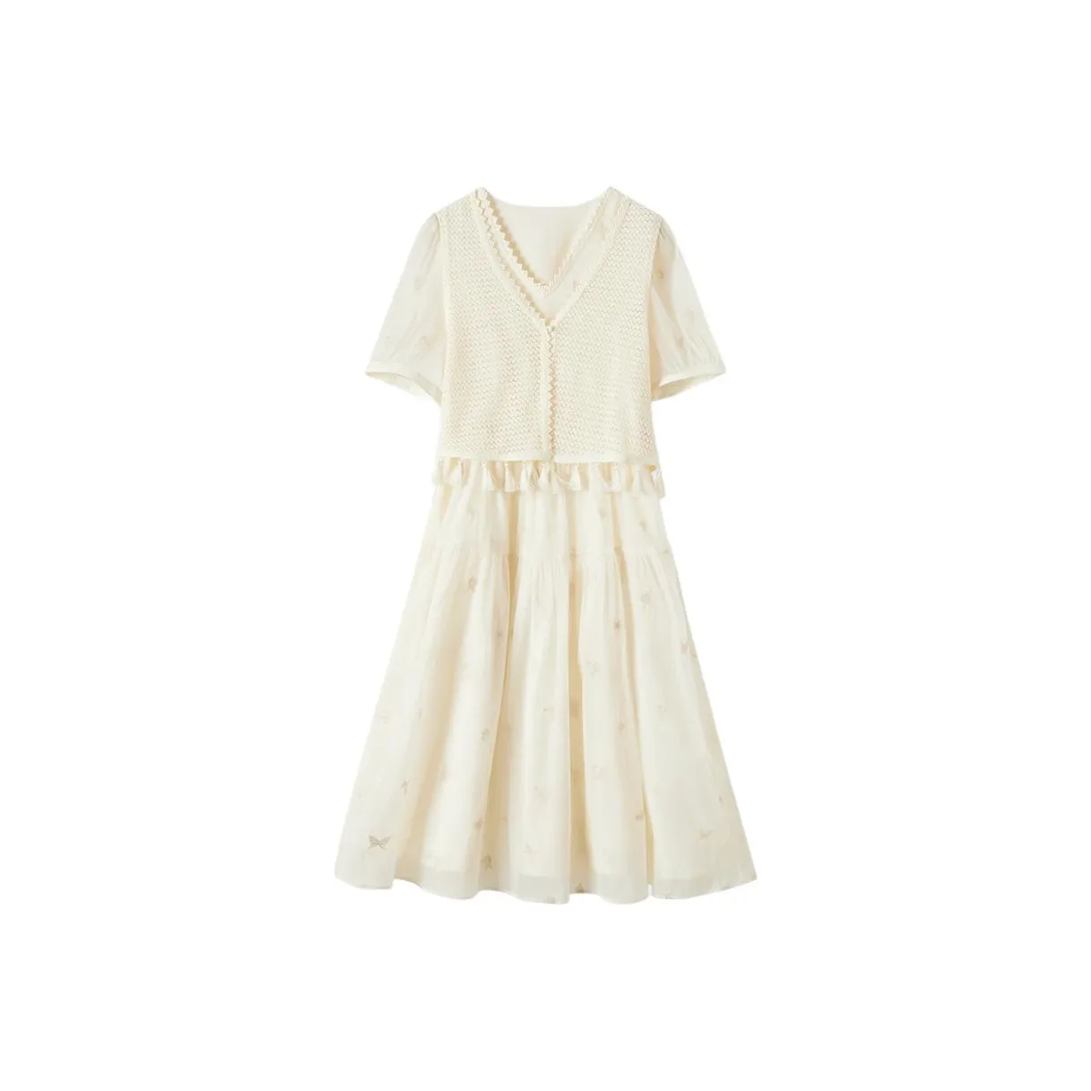 EICHITOO Skirt Set Women's Beige Yellow