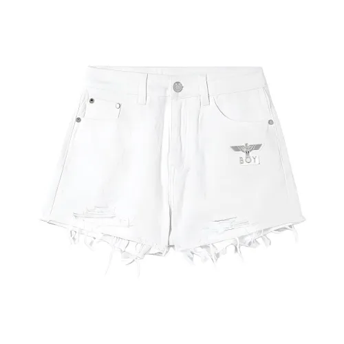 BOY LONDON Белые Женские Джинсовые Шорты