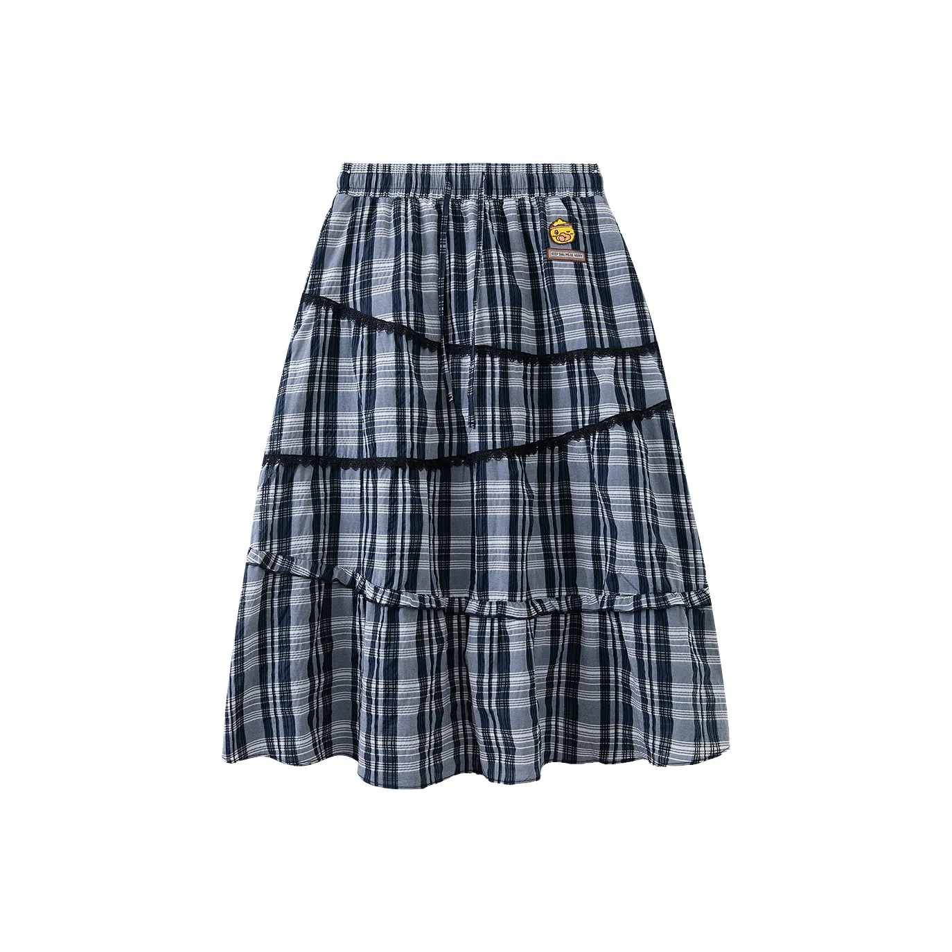 B.Duck Повседневные короткие юбки Женские Черный Серый Клетка