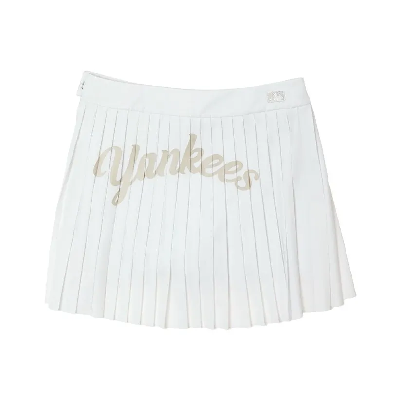 Mlb Base Logo Нью-Йорк Янкис Повседневные короткие юбки Женские Сливочный