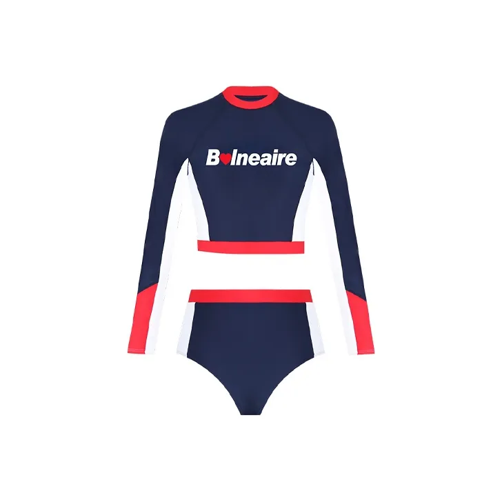 BALNEAIRE MIX Series Two Piece Swimsuits Women's Navy Blue Red White Color Block