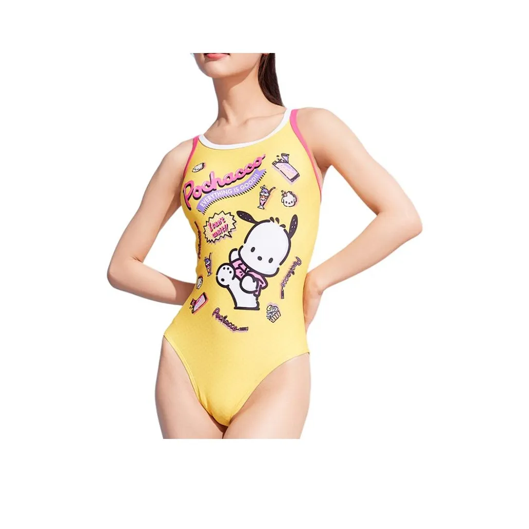 ZOKE X SANLIOU LIANMINGKUAN Ван-Пис Купальник Женские Желтый Покаччо